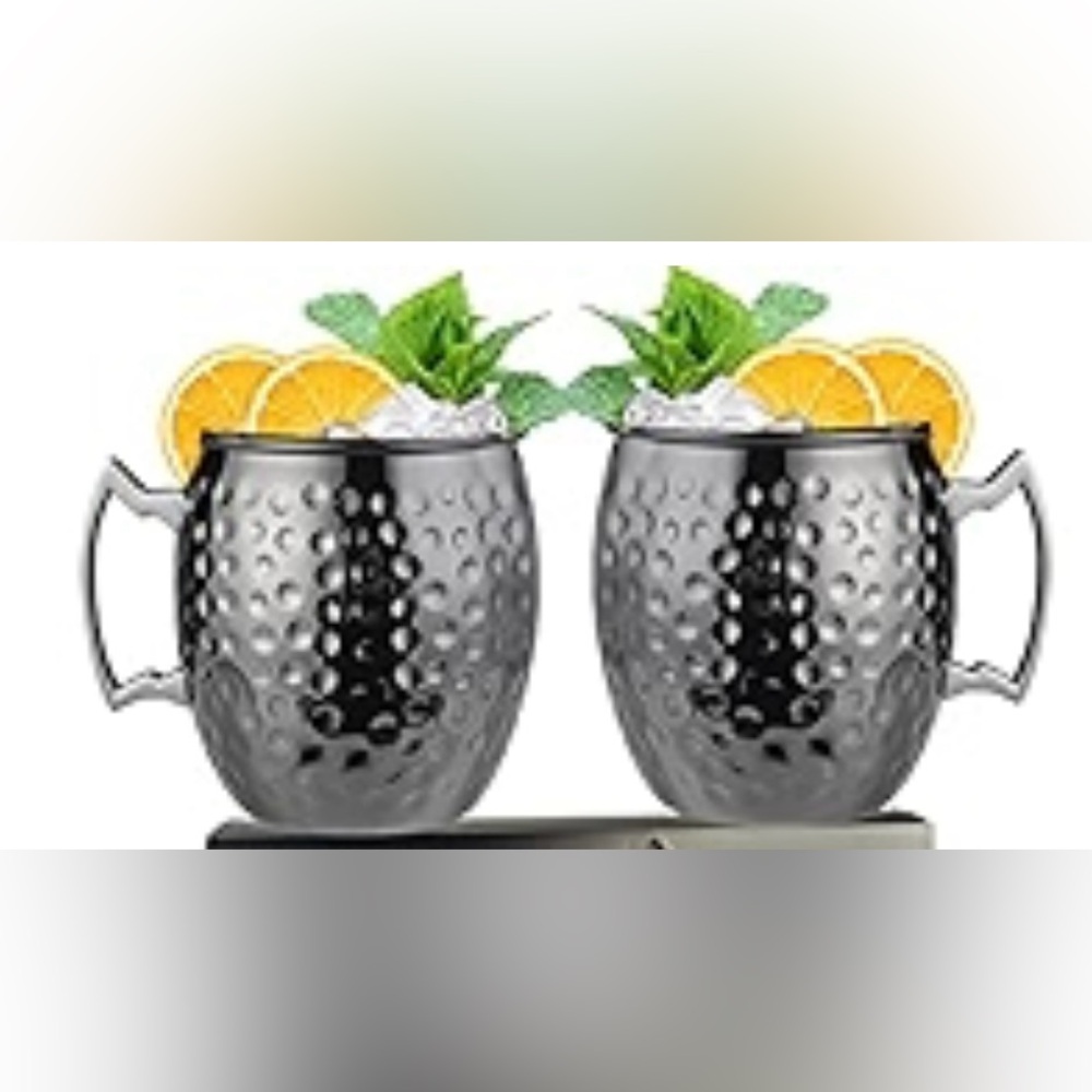 Hammered Black Moscow Mule Mugs - 2 Pack brand new in Gift Set Moscow Mule